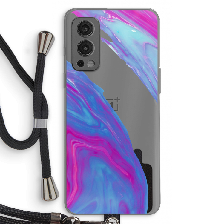 Zweverige regenboog: OnePlus Nord 2 5G Transparant Hoesje met koord