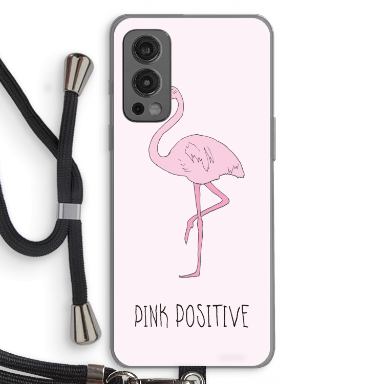 Pink positive: OnePlus Nord 2 5G Transparant Hoesje met koord