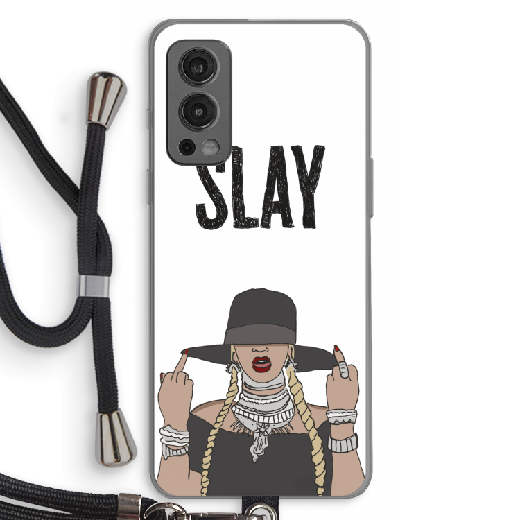 Slay All Day: OnePlus Nord 2 5G Transparant Hoesje met koord