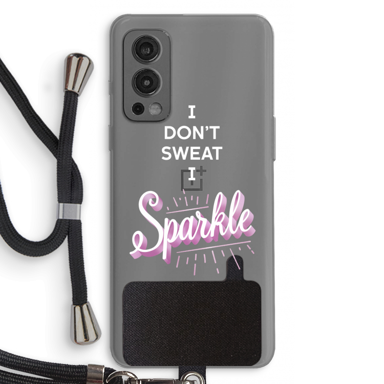 Sparkle quote: OnePlus Nord 2 5G Transparant Hoesje met koord