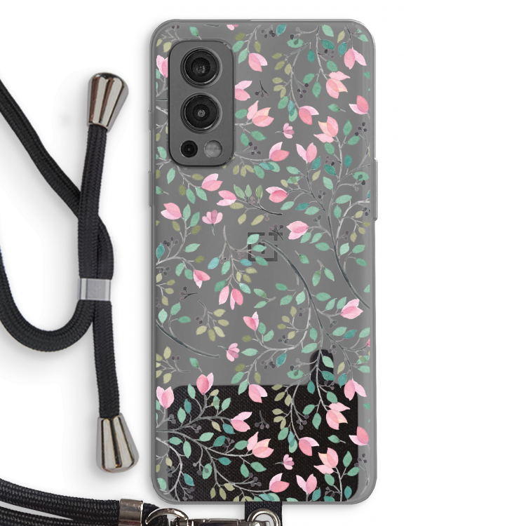 Sierlijke bloemen: OnePlus Nord 2 5G Transparant Hoesje met koord