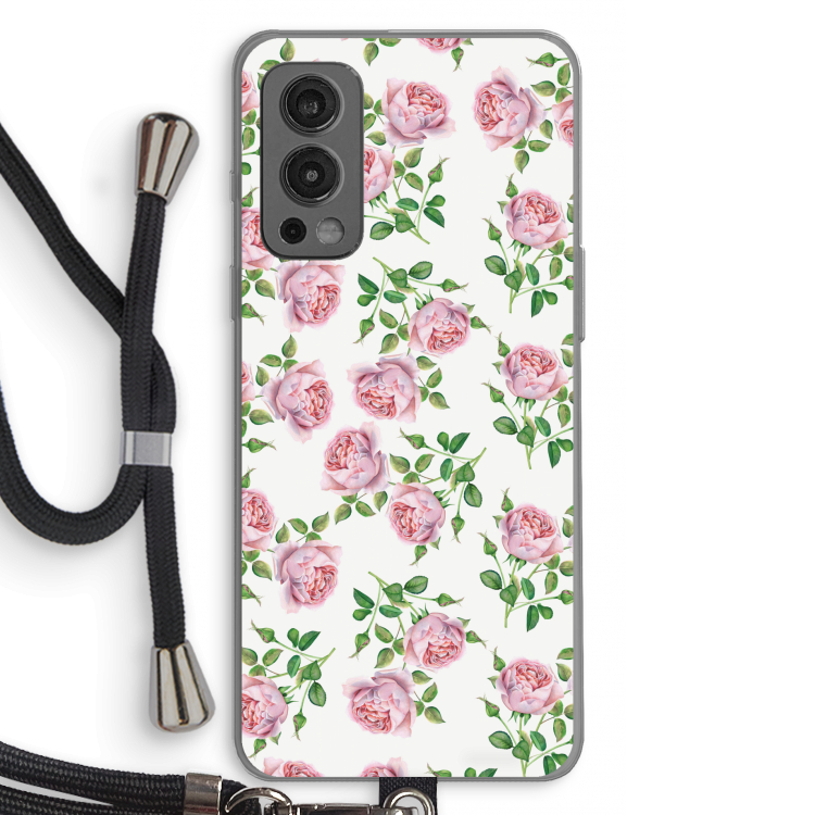 Kleine roosjes: OnePlus Nord 2 5G Transparant Hoesje met koord