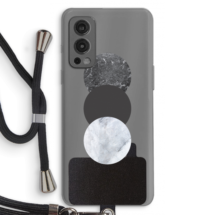 Marmeren cirkels: OnePlus Nord 2 5G Transparant Hoesje met koord