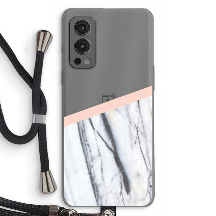 A touch of peach: OnePlus Nord 2 5G Transparant Hoesje met koord