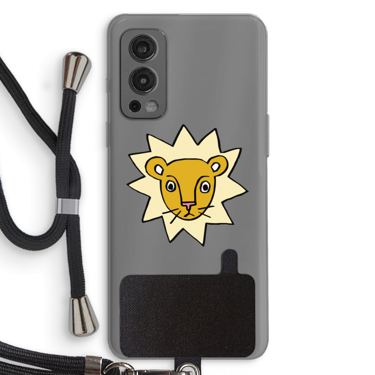Kleine leeuw: OnePlus Nord 2 5G Transparant Hoesje met koord