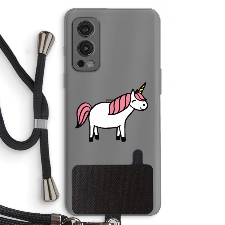 Eenhoorn: OnePlus Nord 2 5G Transparant Hoesje met koord