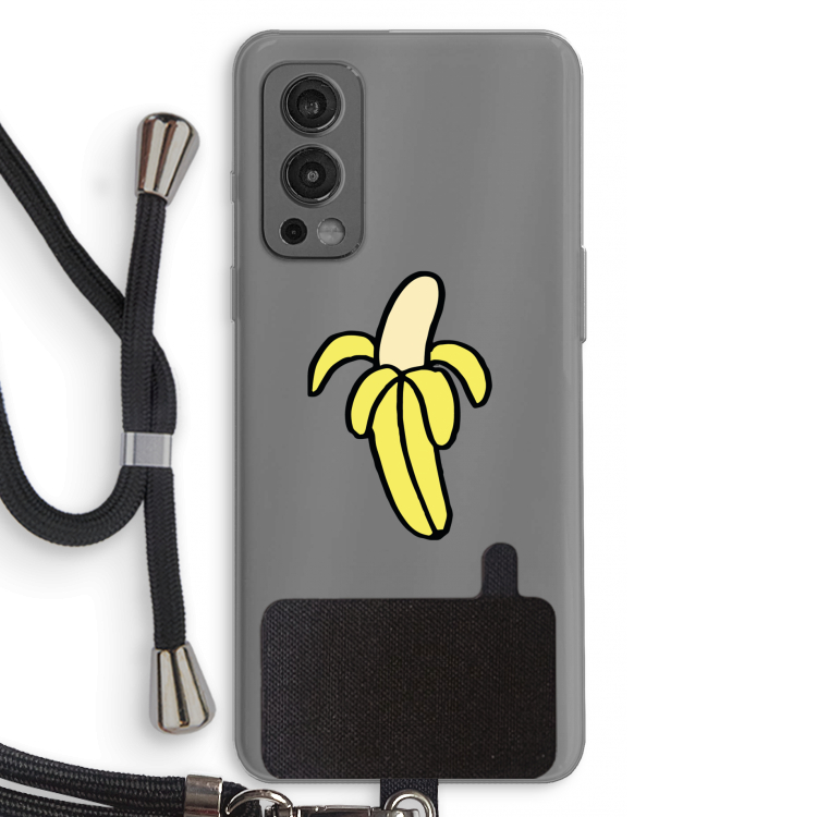 Banana: OnePlus Nord 2 5G Transparant Hoesje met koord