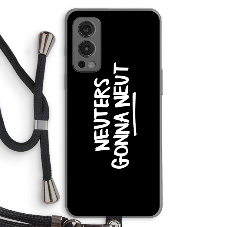Neuters (zwart): OnePlus Nord 2 5G Transparant Hoesje met koord