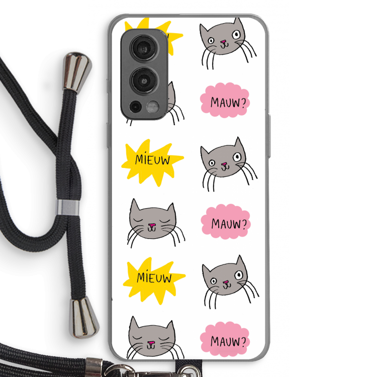 Meow: OnePlus Nord 2 5G Transparant Hoesje met koord