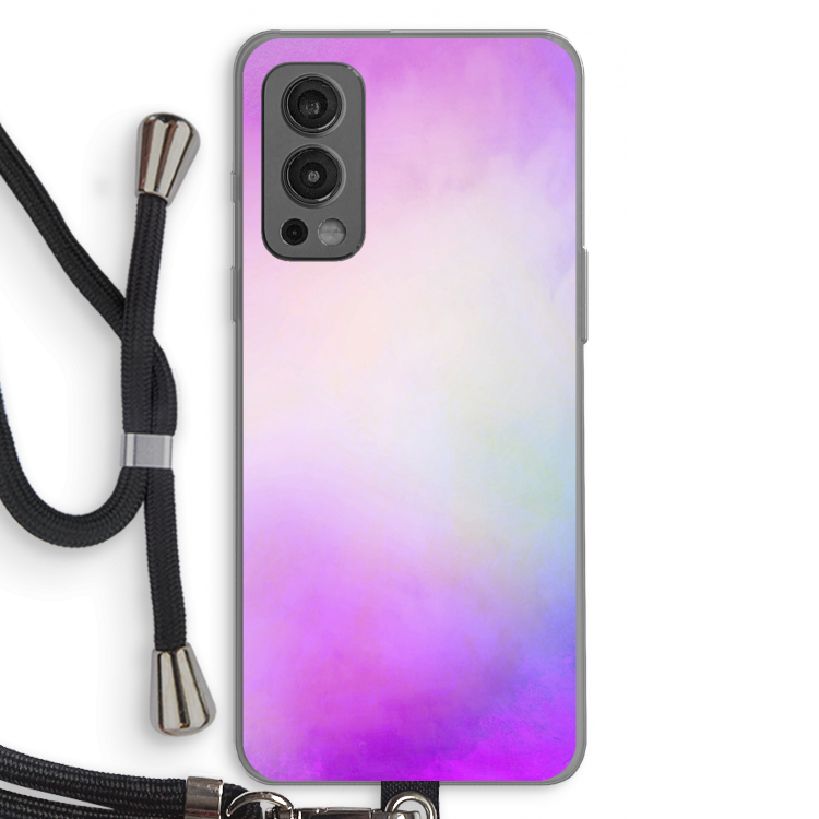 Clouds pastel: OnePlus Nord 2 5G Transparant Hoesje met koord