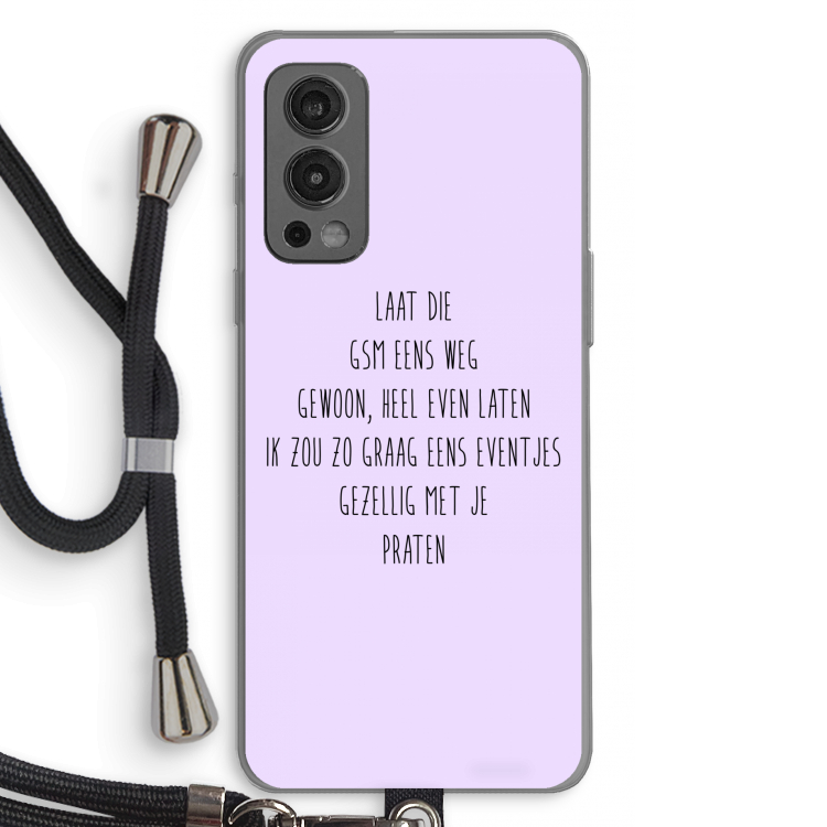 GSM: OnePlus Nord 2 5G Transparant Hoesje met koord