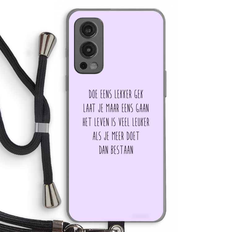 Gek: OnePlus Nord 2 5G Transparant Hoesje met koord