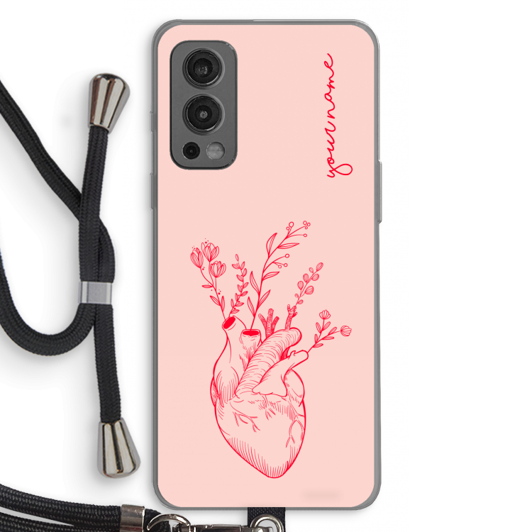 Blooming Heart: OnePlus Nord 2 5G Transparant Hoesje met koord