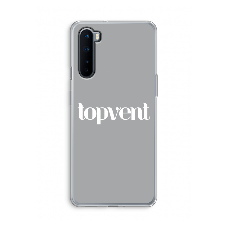 Topvent Grijs Wit: OnePlus Nord Transparant Hoesje