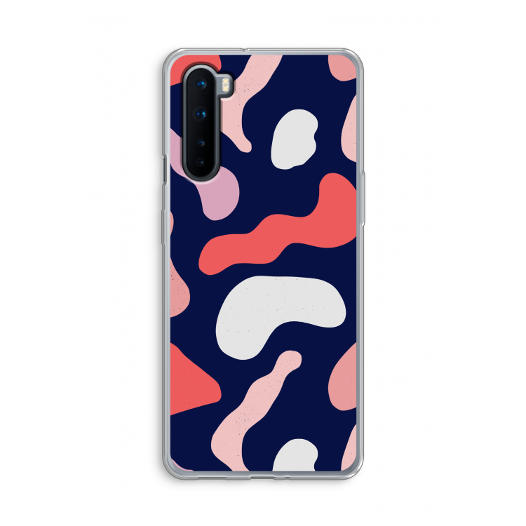 Memphis Shapes Pink: OnePlus Nord Transparant Hoesje