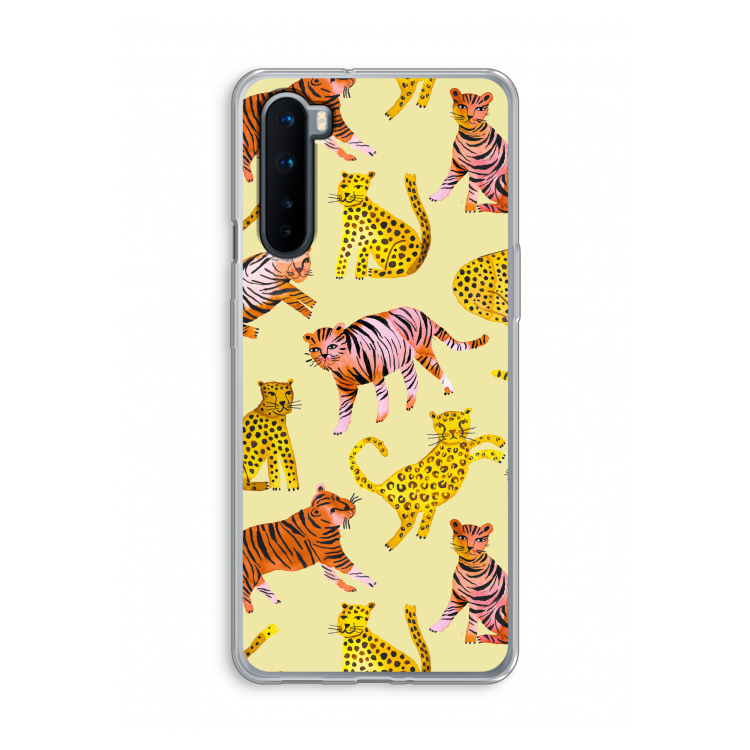 Cute Tigers and Leopards: OnePlus Nord Transparant Hoesje