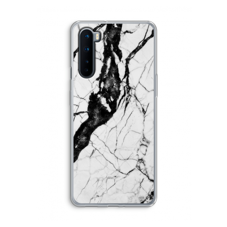 Witte marmer 2: OnePlus Nord Transparant Hoesje