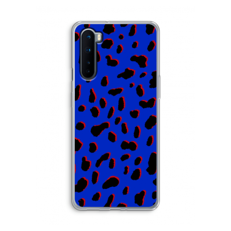 Blue Leopard: OnePlus Nord Transparant Hoesje