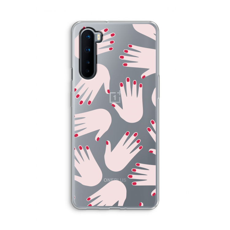 Hands pink: OnePlus Nord Transparant Hoesje