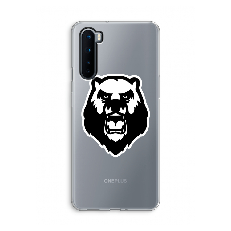 Angry Bear (white): OnePlus Nord Transparant Hoesje