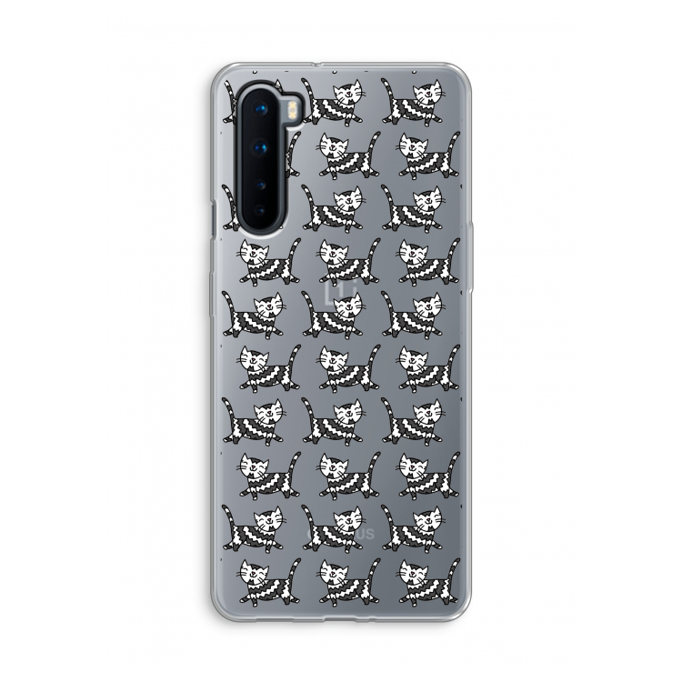 Zwarte poes: OnePlus Nord Transparant Hoesje