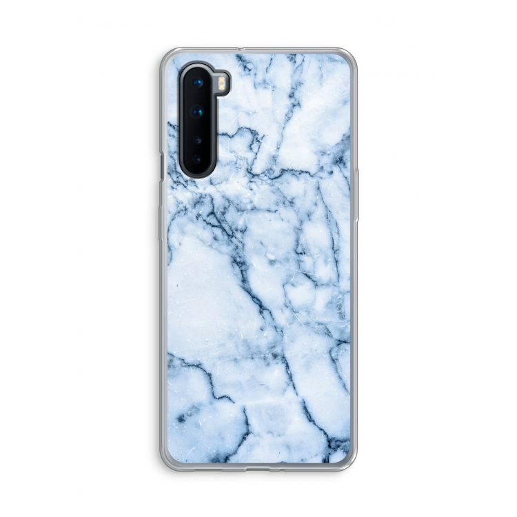 Blauw marmer: OnePlus Nord Transparant Hoesje
