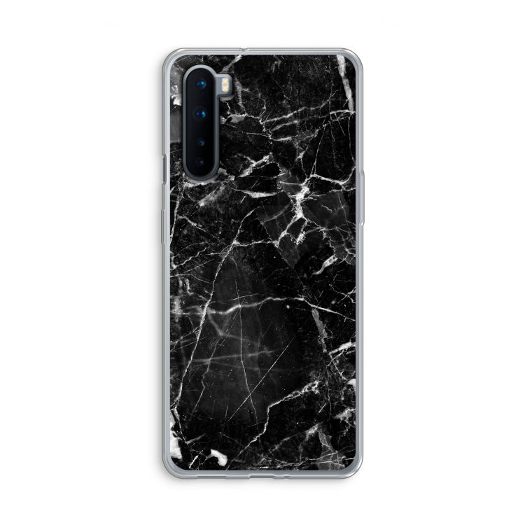 Zwart Marmer 2: OnePlus Nord Transparant Hoesje