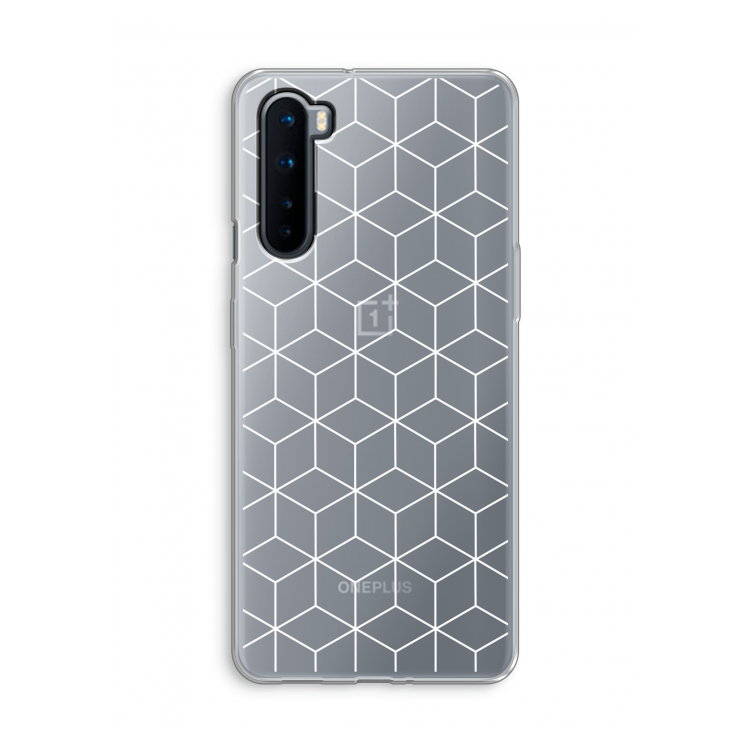 Zwart-witte kubussen: OnePlus Nord Transparant Hoesje