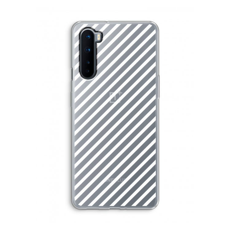 Strepen zwart-wit: OnePlus Nord Transparant Hoesje