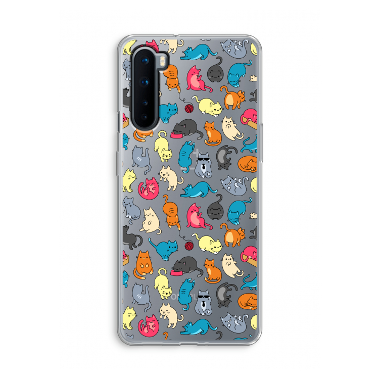 Kleurrijke katten: OnePlus Nord Transparant Hoesje