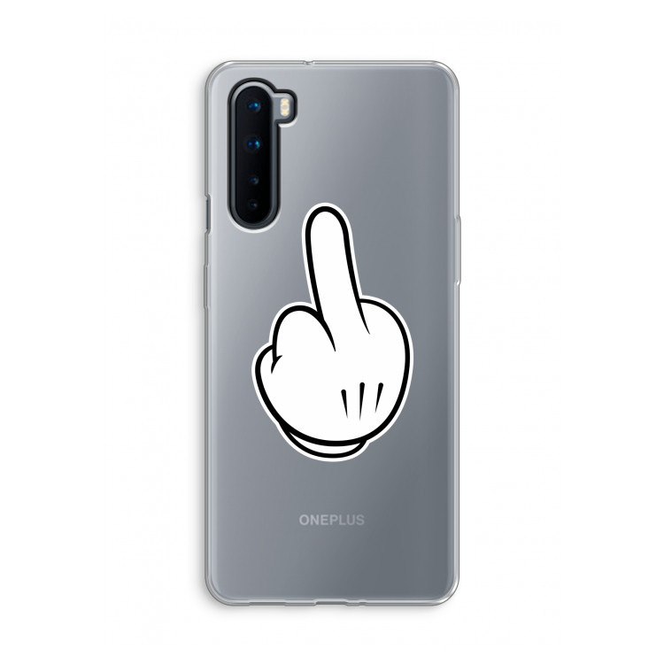 Middle finger black: OnePlus Nord Transparant Hoesje