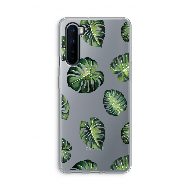 Tropische bladeren: OnePlus Nord Transparant Hoesje