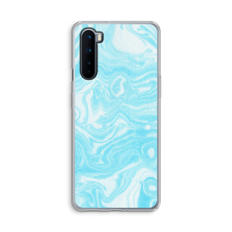 Waterverf blauw: OnePlus Nord Transparant Hoesje