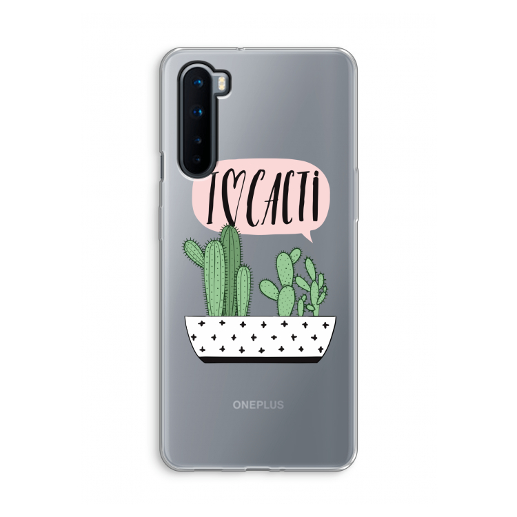 I love cacti: OnePlus Nord Transparant Hoesje