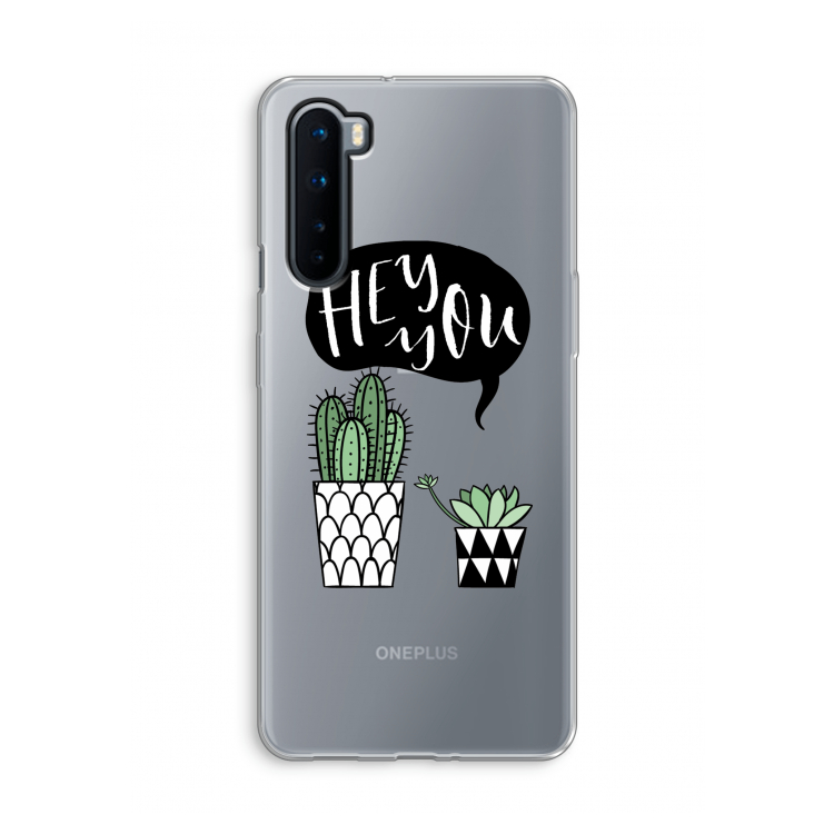 Hey you cactus: OnePlus Nord Transparant Hoesje