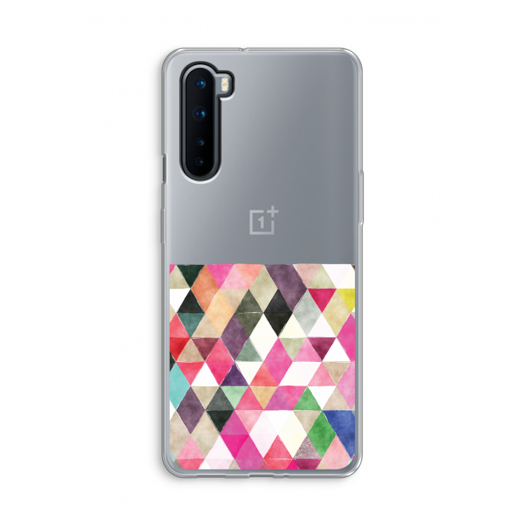 Gekleurde driehoekjes: OnePlus Nord Transparant Hoesje