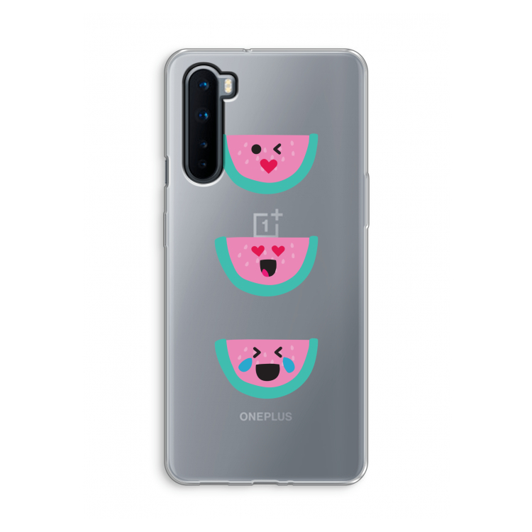 Smiley watermeloen: OnePlus Nord Transparant Hoesje