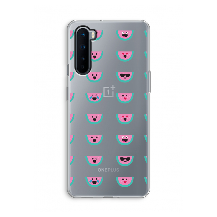 Smiley watermeloenprint: OnePlus Nord Transparant Hoesje
