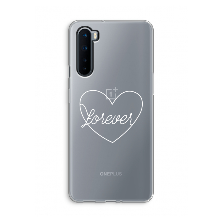 Forever heart pastel: OnePlus Nord Transparant Hoesje