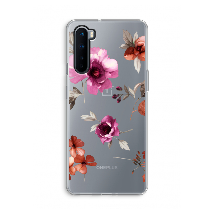 Geschilderde bloemen: OnePlus Nord Transparant Hoesje