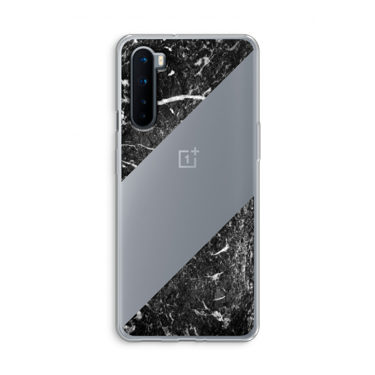 Zwart marmer: OnePlus Nord Transparant Hoesje