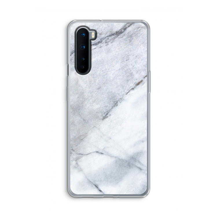 Witte marmer: OnePlus Nord Transparant Hoesje