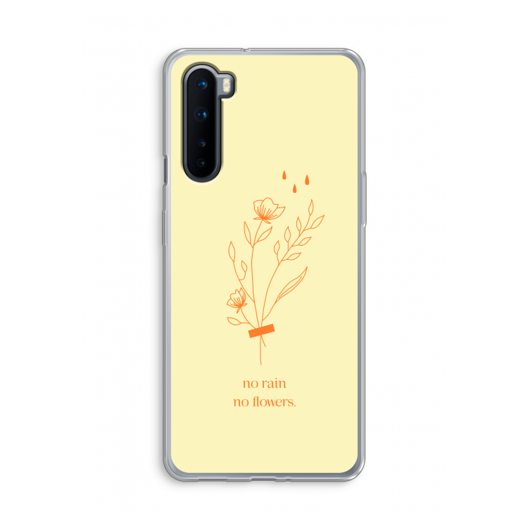 No rain no flowers: OnePlus Nord Transparant Hoesje