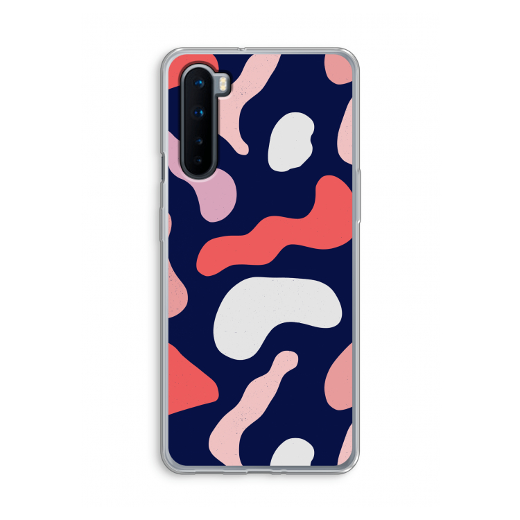 Memphis Shapes Pink: OnePlus Nord Transparant Hoesje