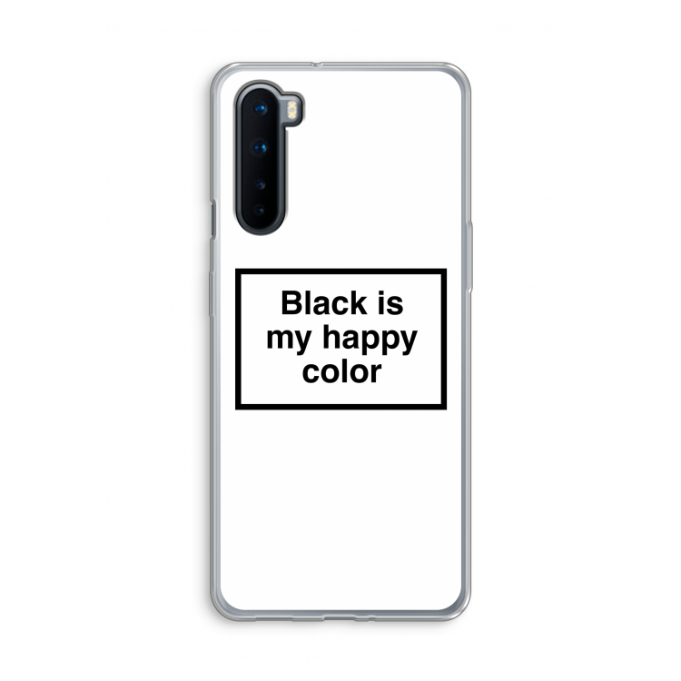 Black is my happy color: OnePlus Nord Transparant Hoesje