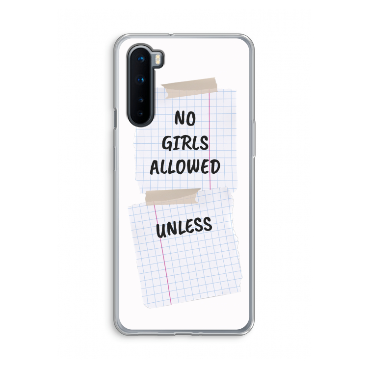 No Girls Allowed Unless: OnePlus Nord Transparant Hoesje