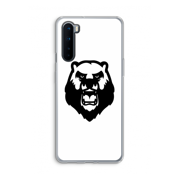 Angry Bear (white): OnePlus Nord Transparant Hoesje