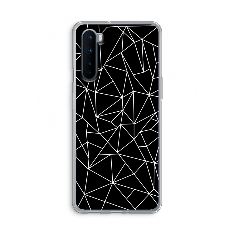 Geometrische lijnen wit: OnePlus Nord Transparant Hoesje