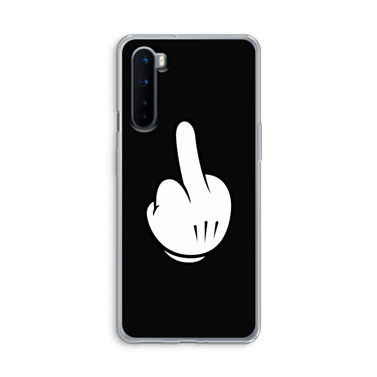 Middle finger black: OnePlus Nord Transparant Hoesje
