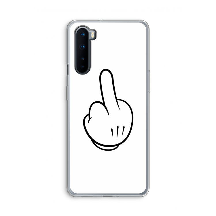 Middle finger white: OnePlus Nord Transparant Hoesje